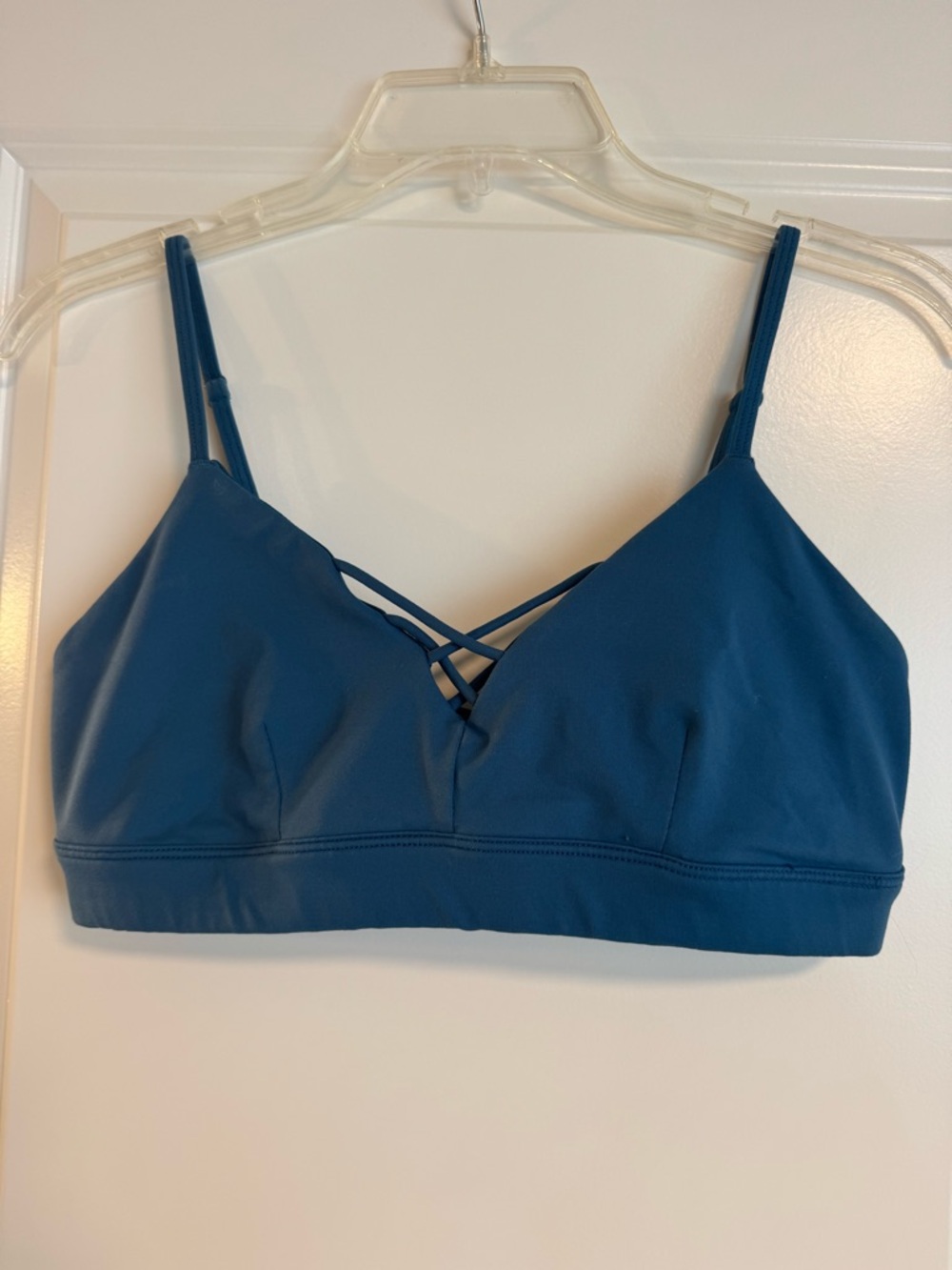 ALO yoga Teal interlace Strappy sports bra